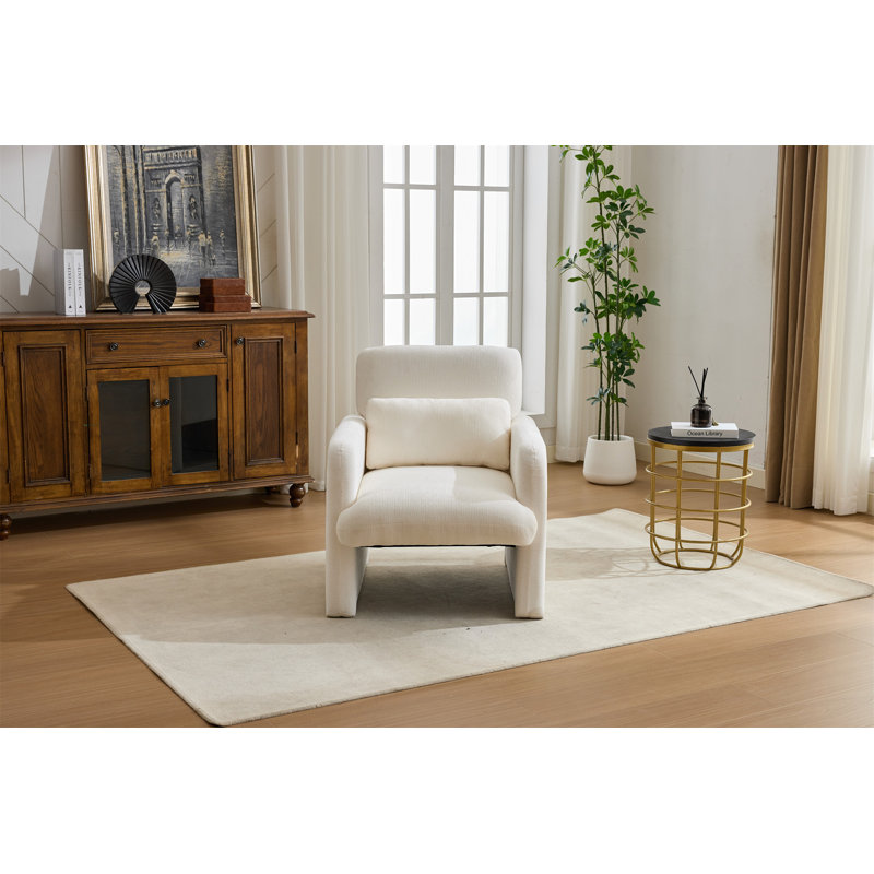 Chaise d'appoint moderne, Blanc ancien