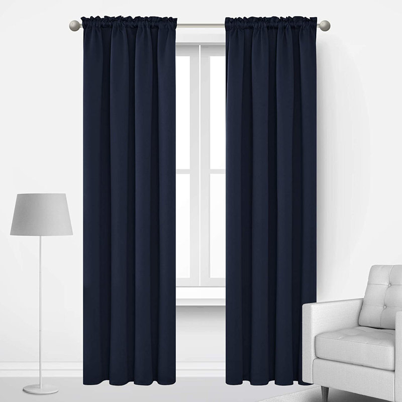 Arnisa Room Darkening Curtain Pair, 42" W x 84" L, Greyish White