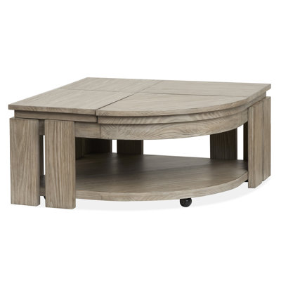 Table basse à roulettes en forme de tarte avec roulettes