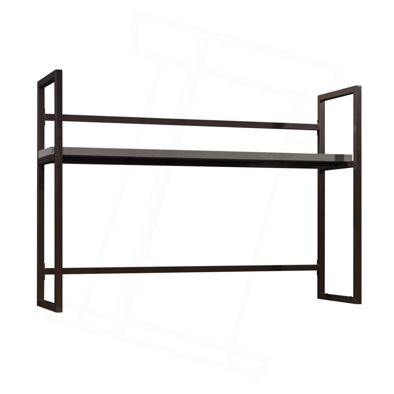 Hutch with 1-Inch Thick Top, Brown finish