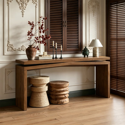 Console en placage de bois massif de 65 pouces, canapé-lit d'entrée de style campagnard long pour salon, couloir, canapé-lit, appartement