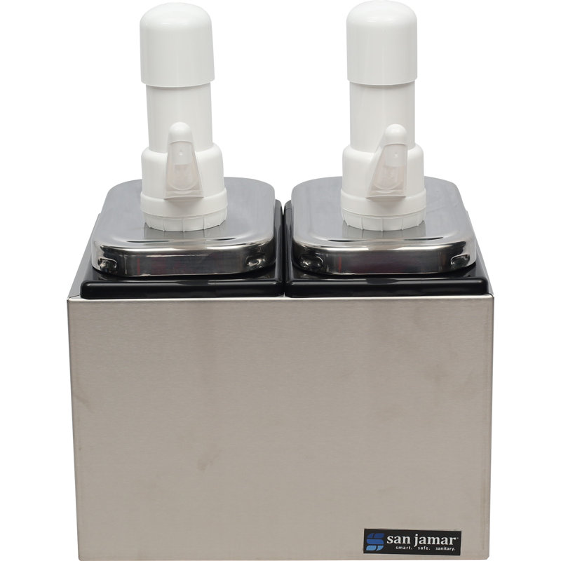 Centre de service pour pompe à condiments - 2 pompes - Argent