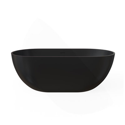 Baignoire de trempage à surface solide de 59 pouces - Baignoire profonde autoportante