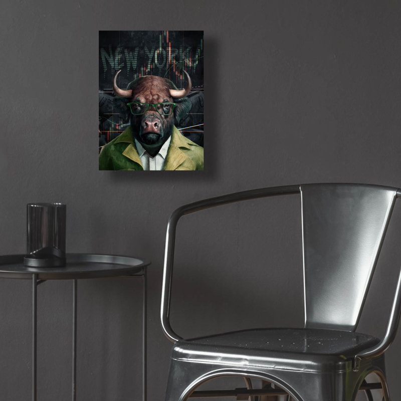  «Crypto Buffalo» par Svetlana Aleynikova, art mural en verre acrylique, H 16 po x l 12 po x P 0,13 po
