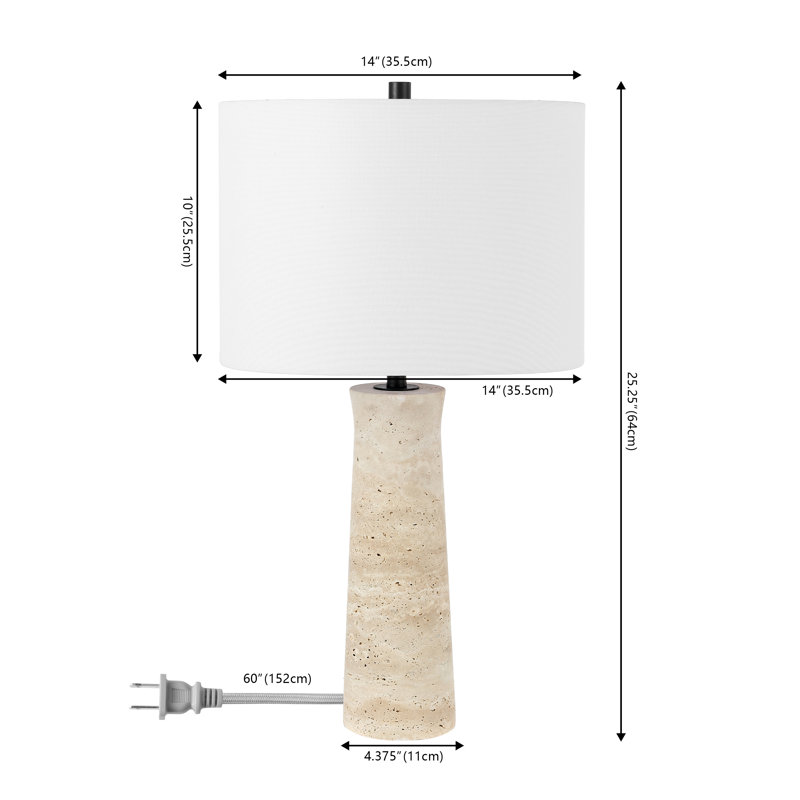 Murano Stone Table Lamp, Light Wood
