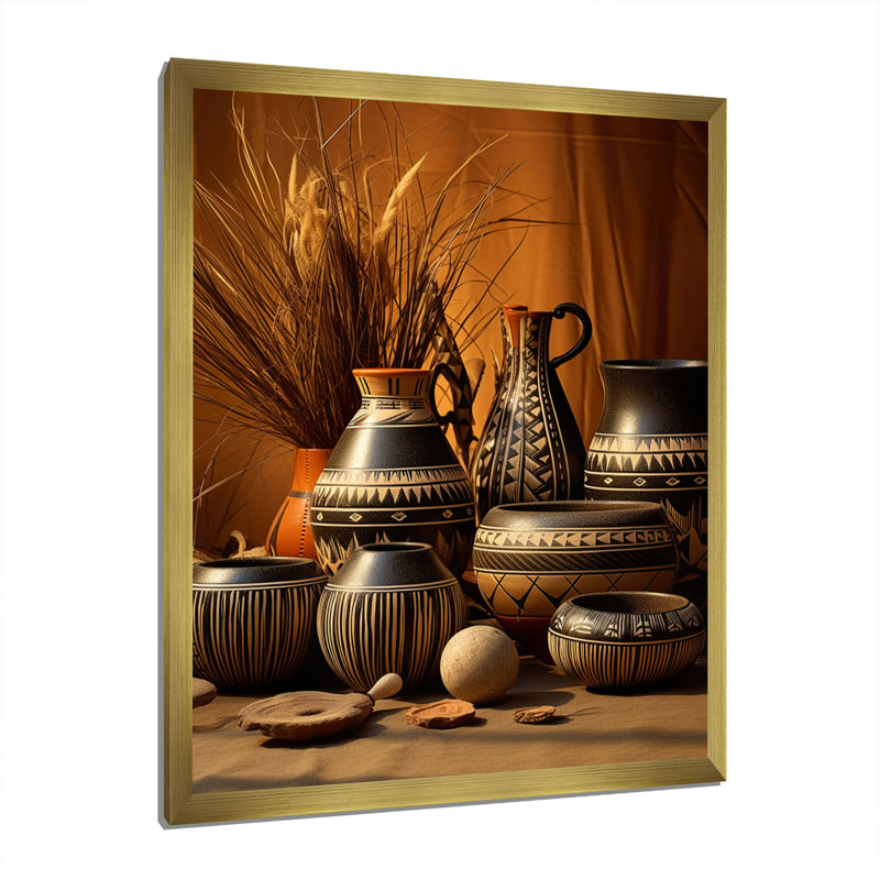 Art de la ville de Villeparis, poterie Serenity I, H 40 po x l 30 po x P 1,5 po, Cadre doré simple