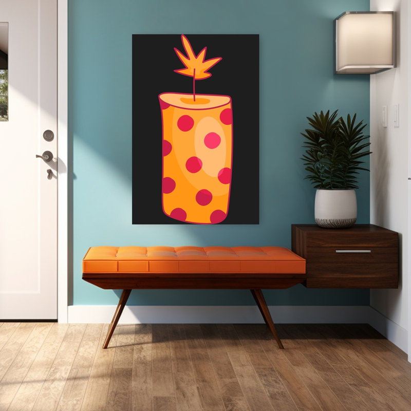 Polka Dot Party Flare Whimsical Abstract Contemporary Wall Art Print by Marika Barsrsind - Wrapped Canvas Print