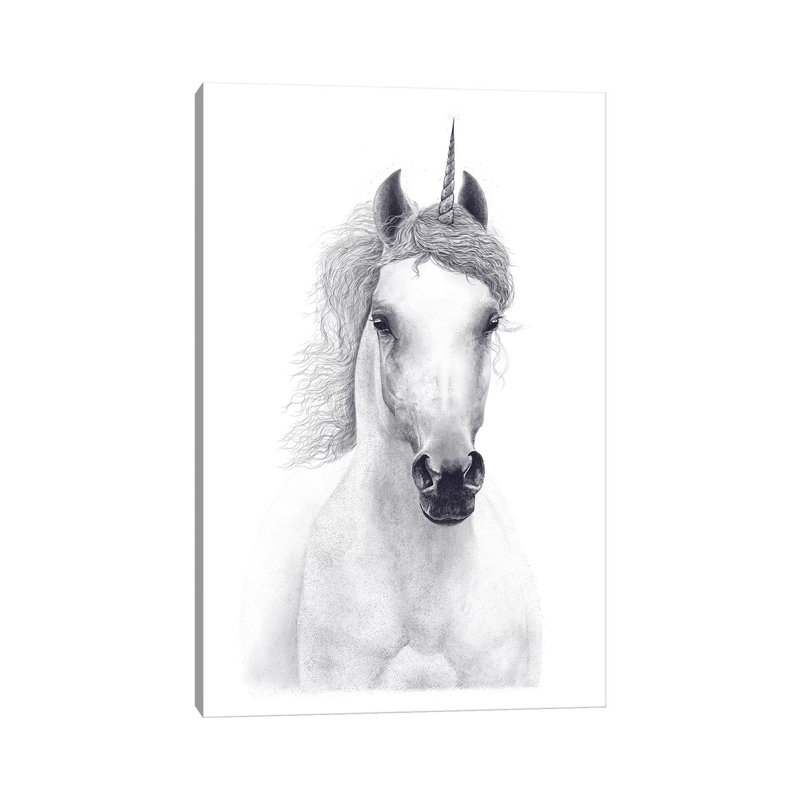 White Unicorn by Valeriya Korenkova - Wrapped Canvas Gallery-Wrapped Canvas Giclée, 101.6cm H x 66.04cm W