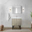 Meuble-lavabo rustique avec comptoir en marbre de culture, robinet en nickel brossé et robinet de 28 po Teinture miroir équatorienne - dessus, transparent