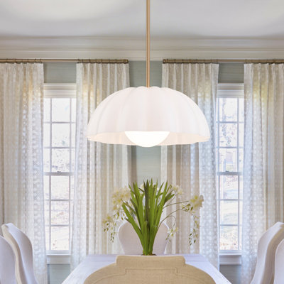 Luminaire suspendu moderne en laiton avec abat-jour en verre pétale