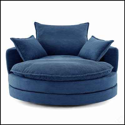 360° Swivel Sofa Chair With Dual-Layer Cushion And 3 Removable Pillows, Perfect For Living Room, Bedroom, And Office Comfort