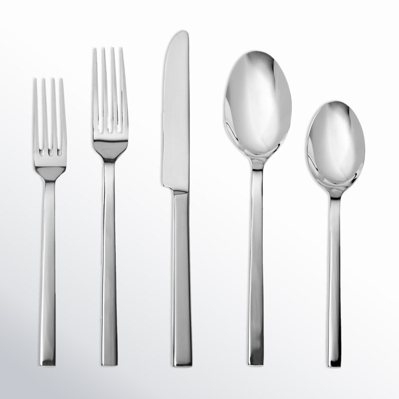 Fortessa Viggo 18/0 Stainless Steel 20 Piece Flatware Set (Service for 4), Polished Silver