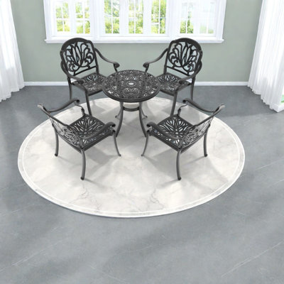 Ensemble de table de salle à manger élégant avec cadre en aluminium durable et sièges confortables