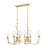 Aslin Gold Leaf 6 Light Linear Chandelier-123223222