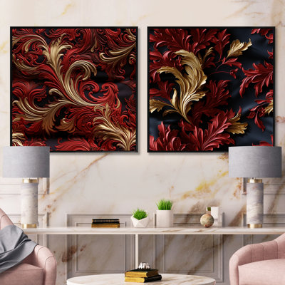 Bude - Abstract Botanicals Square Collage Set Of 2