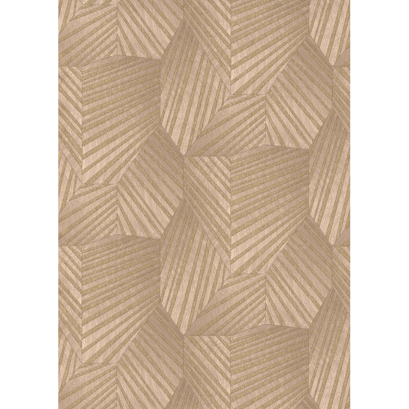 Panneau de papier peint texturé L 2,8 pi x l 21 po, Rose / rose / or / cuivre