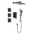 Bathroom Shower In Matte Black With 1/2" Connector System Construction: Rain Head, Hand Shower, Slide Bar, Bodysprays, Arm, Hose, Valve Trim-126353152