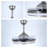 42 Inch - Silver Minimalist Fan Chandelier - Remote Control / Dimmable / Variable Speed - Suitable For Living Room And Any Room