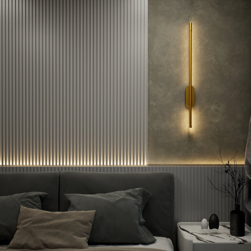 Applique murale Leger, Or, H 47 po x l 3 po x P 2 po, App + Alexa (Cold White 6000K + RGB) - Plug