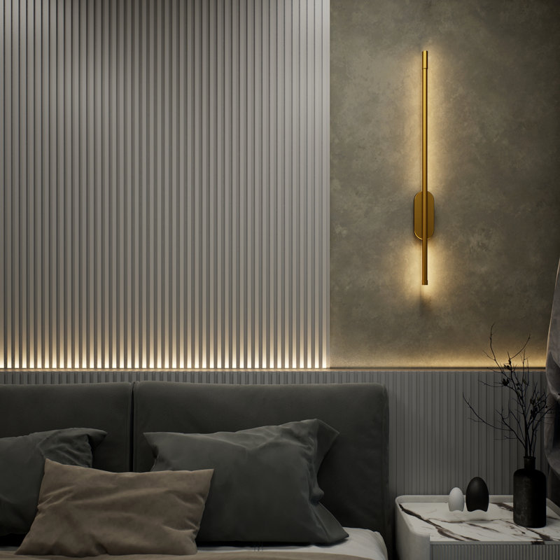 Leger Oval Light Sconce - , Gold, 47" H x 3" W x 2" D, App + Alexa (Cold White 6000K + RGB) - Plug