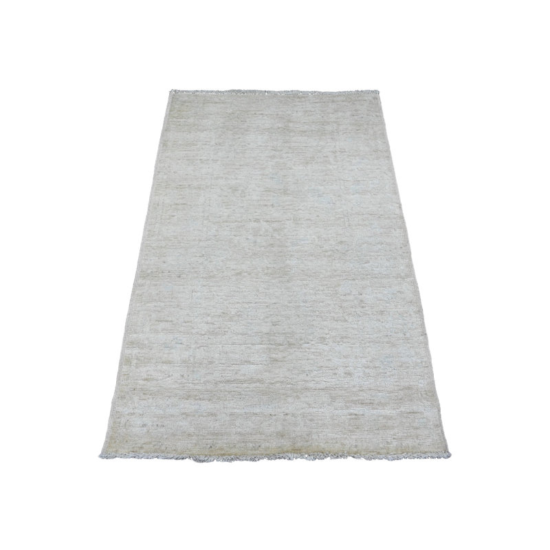 3'3"x5' White Pure Wool Angora Oushak All Over Pattern Hand Knotted Rug 0F19DF8B4F33410B83BCA4E9902FD362