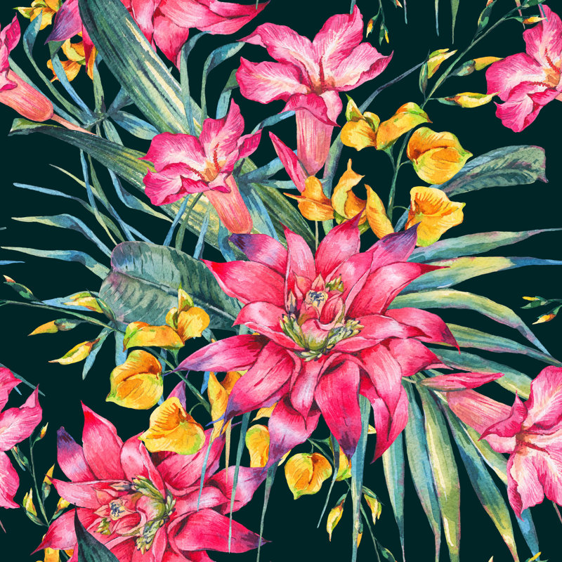 Ionie Watercolour Vintage Flower - Wrapped Canvas Print, 122cm H x 122cm W x 3.8cm D