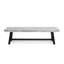 Banc de salle à manger en bois d'acacia avec structure en métal noir rustique