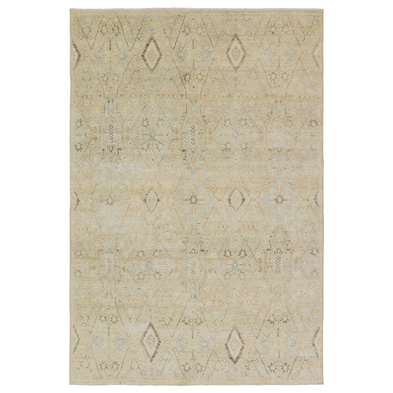 Ellett Moroccan Area Rug in Green/Blue, Rectangle 8'10" x 11'9"