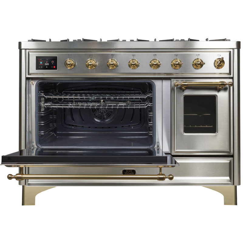 Majestic II 48" 5.02 cu. ft. Freestanding Dual Fuel Range with Griddle, Stainless Steel/Bronze, Natural Gas