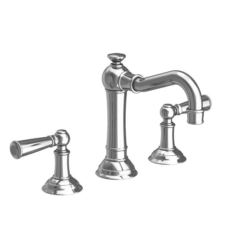 Jacobean Widespread Bathroom Faucet with Drain Assembly, Polished Chrome