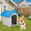 Niche pour chien en plastique bleu 28 po