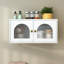 Armoire murale, armoire murale vitrée, armoire flottante avec tablettes non ajustables pour la cuisine, la salle de bain et le salon