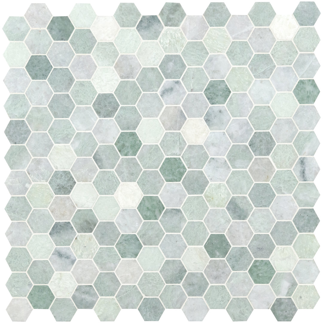 Nordic Jade Hexagon 12 in. x 12 in. Polished Marble Mosaic Floor and Wall Tile Ackland