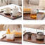 Plateau de service en bambou avec poignées dorées, plateau de nourriture pour le petit déjeuner, table basse, dîner et bar, plateau décoratif pour la cuisine, petite chambre à coucher