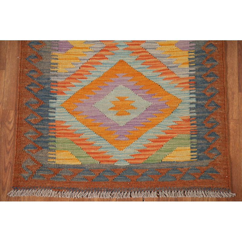 Tapis de couloir géométrique Kilim