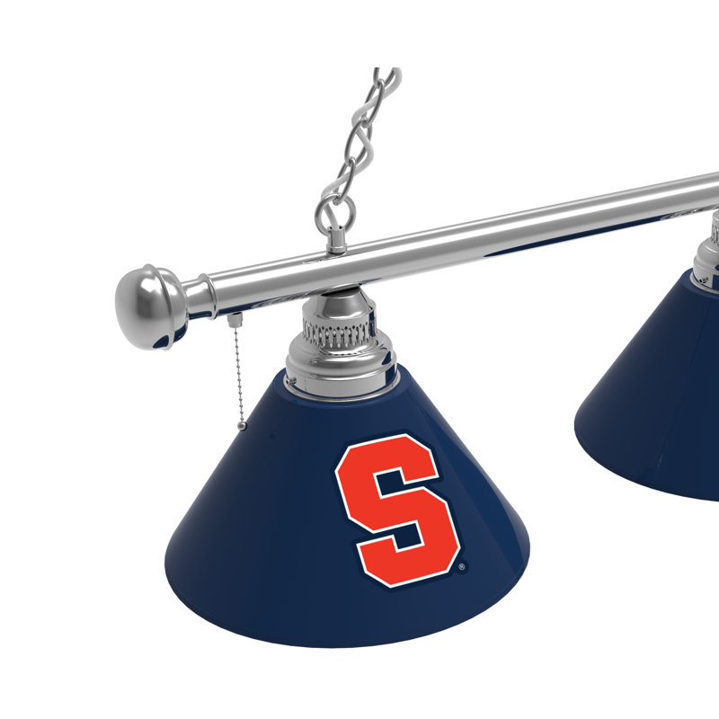 3 - Light Pool Table Lights Pendant, Chrome, Syracuse Orange