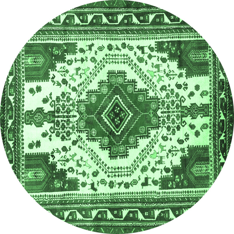 Washable Oriental Indoor Rug, Round 8'