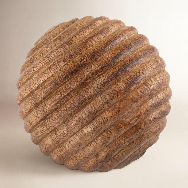 Nena Decorative Wooden Orb, H 4 po x l 4 po x P 4 po
