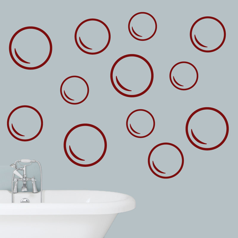 Abstract Non-Wall Damaging Wall Decal, Cranberry