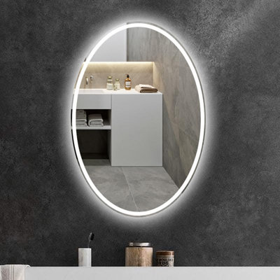 Glass Oval Wall Mirror
