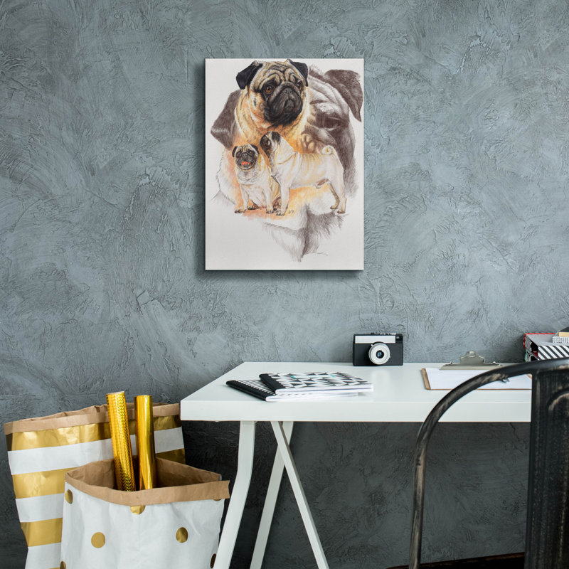 «Pug And Ghost» par Barbara Keith, H 16 po x l 12 po