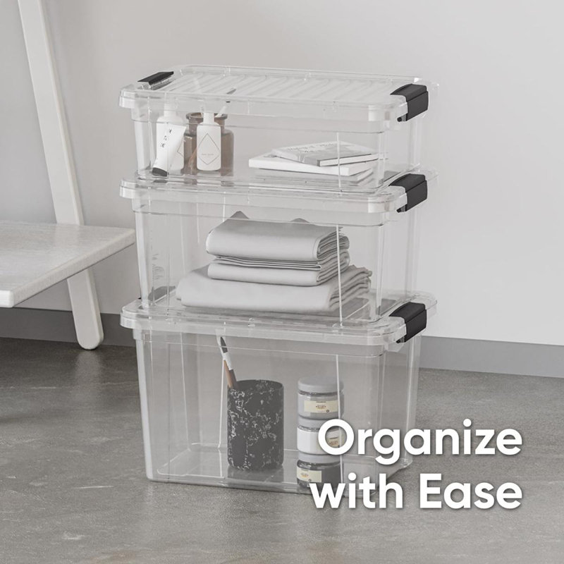 Boîtes de rangement transparentes avec couvercles Superio, 6,25 pte