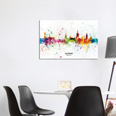 Stockholm Sweden Skyline Splash by Michael Tompsett - 1 Piece Wrapped Canvas Wall Art