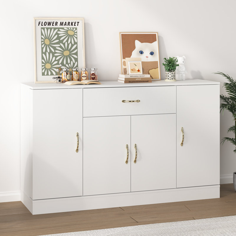 Crédence de classement pour armoire de rangement à 4 portes de 55 po de largeur avec tiroir