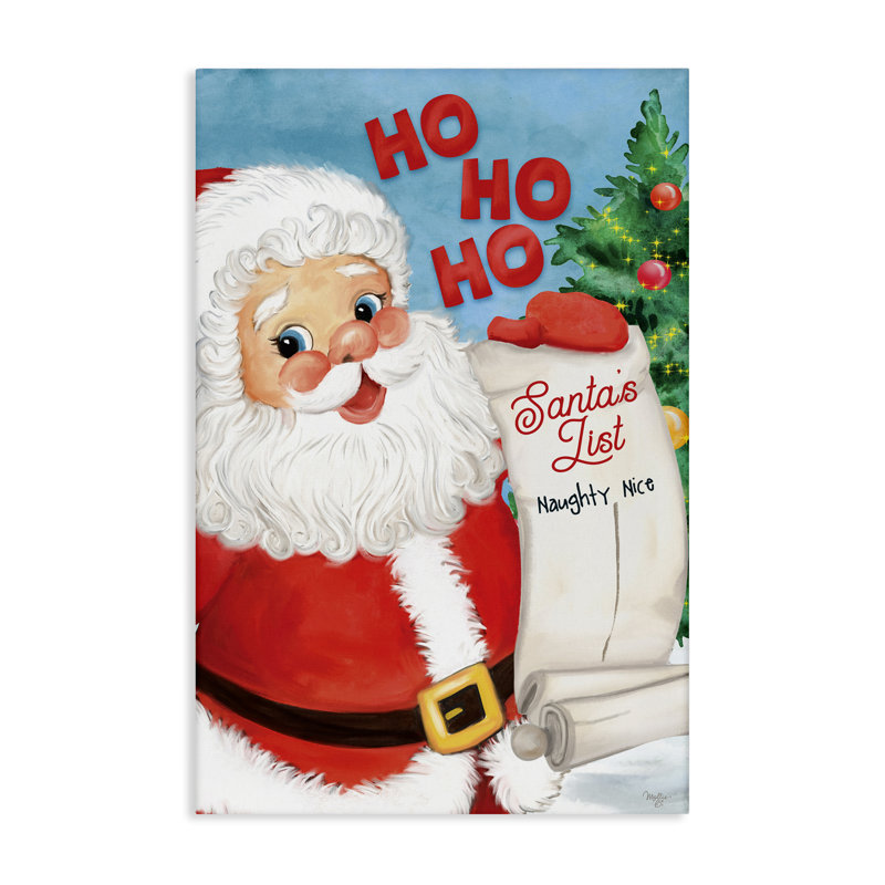 «Santa's Naughty Nice List», art mural sur toile par Mollie B., H 45 po x l 30 po