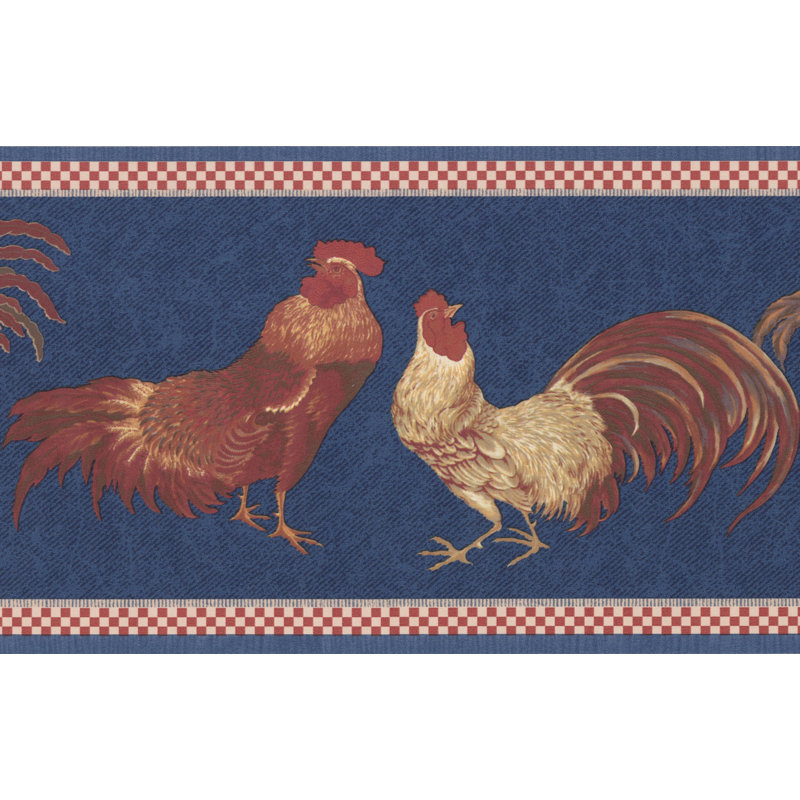 Bordure de papier peint à motif de coq Donohoe L 15 pi x l 7 po