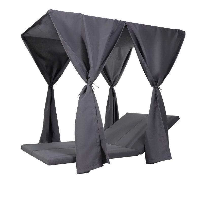 Kenzie Daybed Cushion & Curtains, Gray