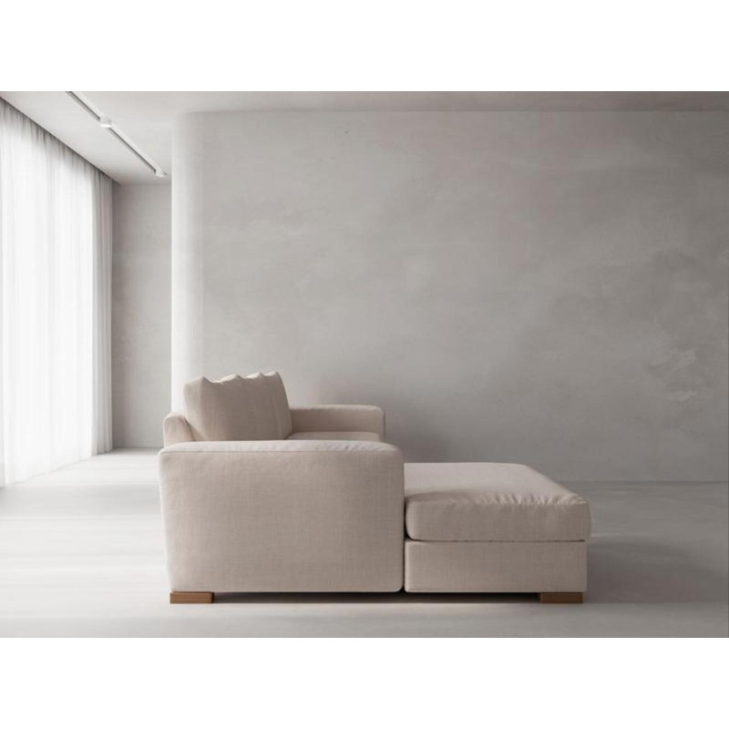 Perfect Sectional Chaise, Nevis Ivory Polyester Blend