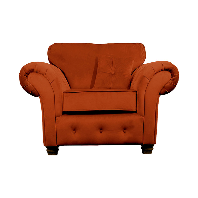 Lila Velvet Chesterfield Chair, Rust