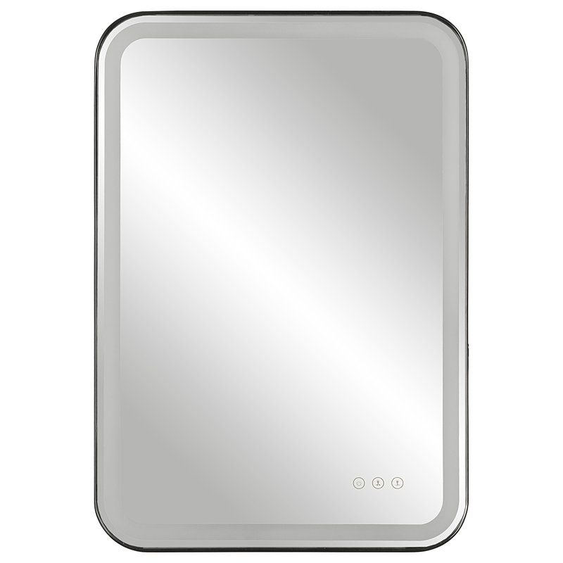 Black 22" x 32" LED Lighted Vanity Mirror